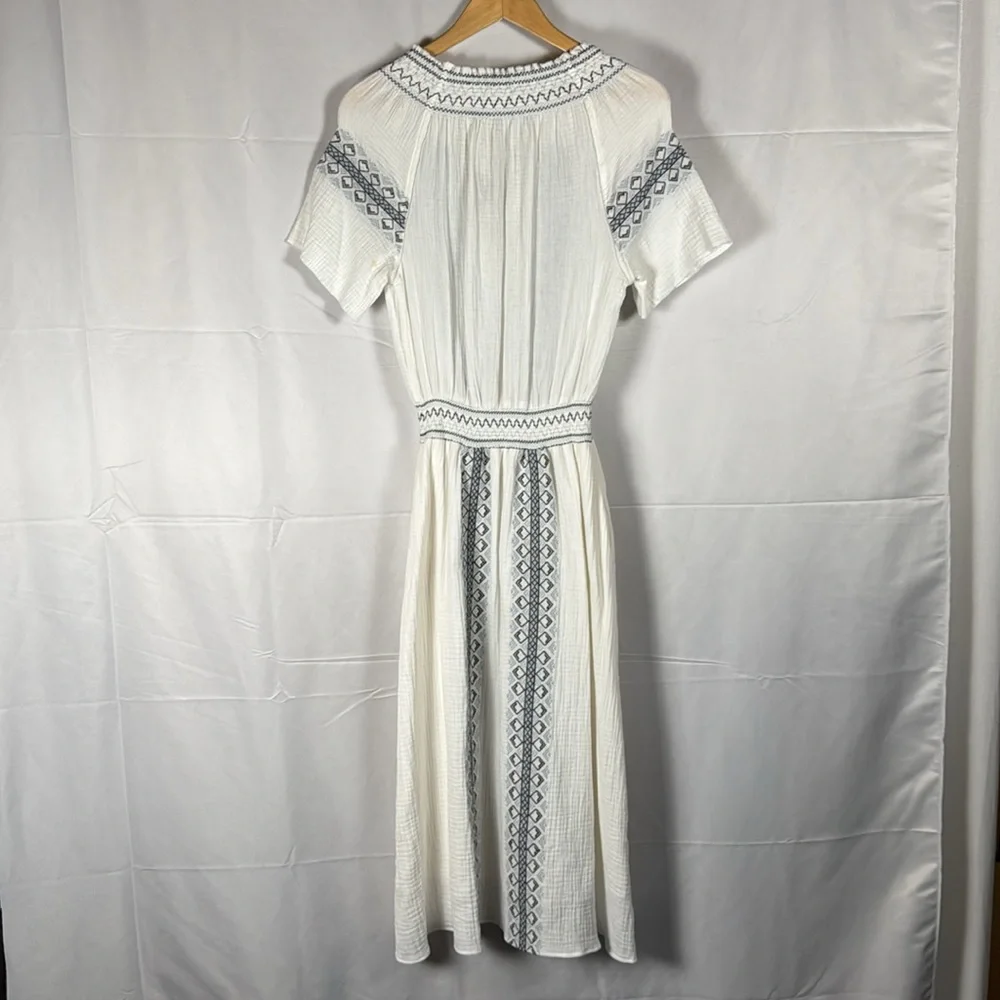 Faherty Catrina Maxi Dress NWT Organic Cotton Gauze Summer Embroidered Boho XS - Picture 7 of 15